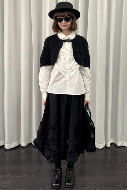 Knit Black Sweater Shawl