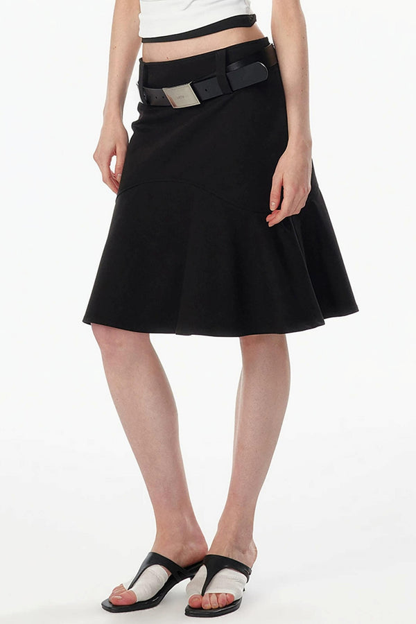 Wide-Waisted Fishtail Skirt
