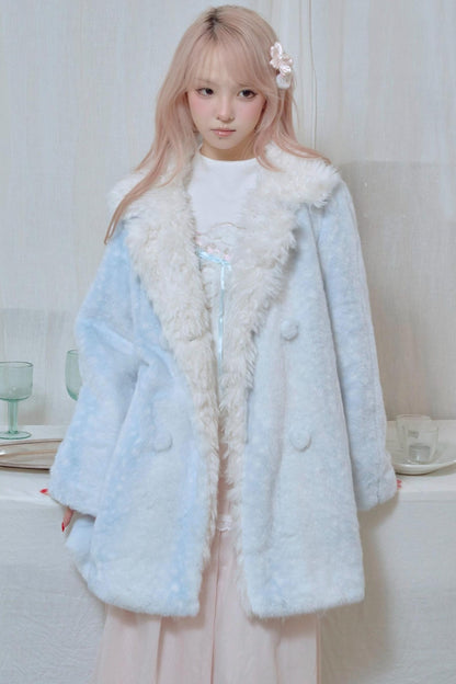 Fawn Print Rabbit Fur Coat