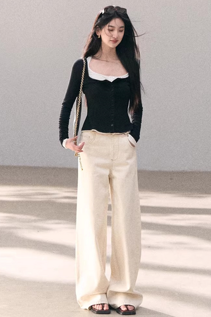 Hollow-Out Ribbed Knit Cardigan