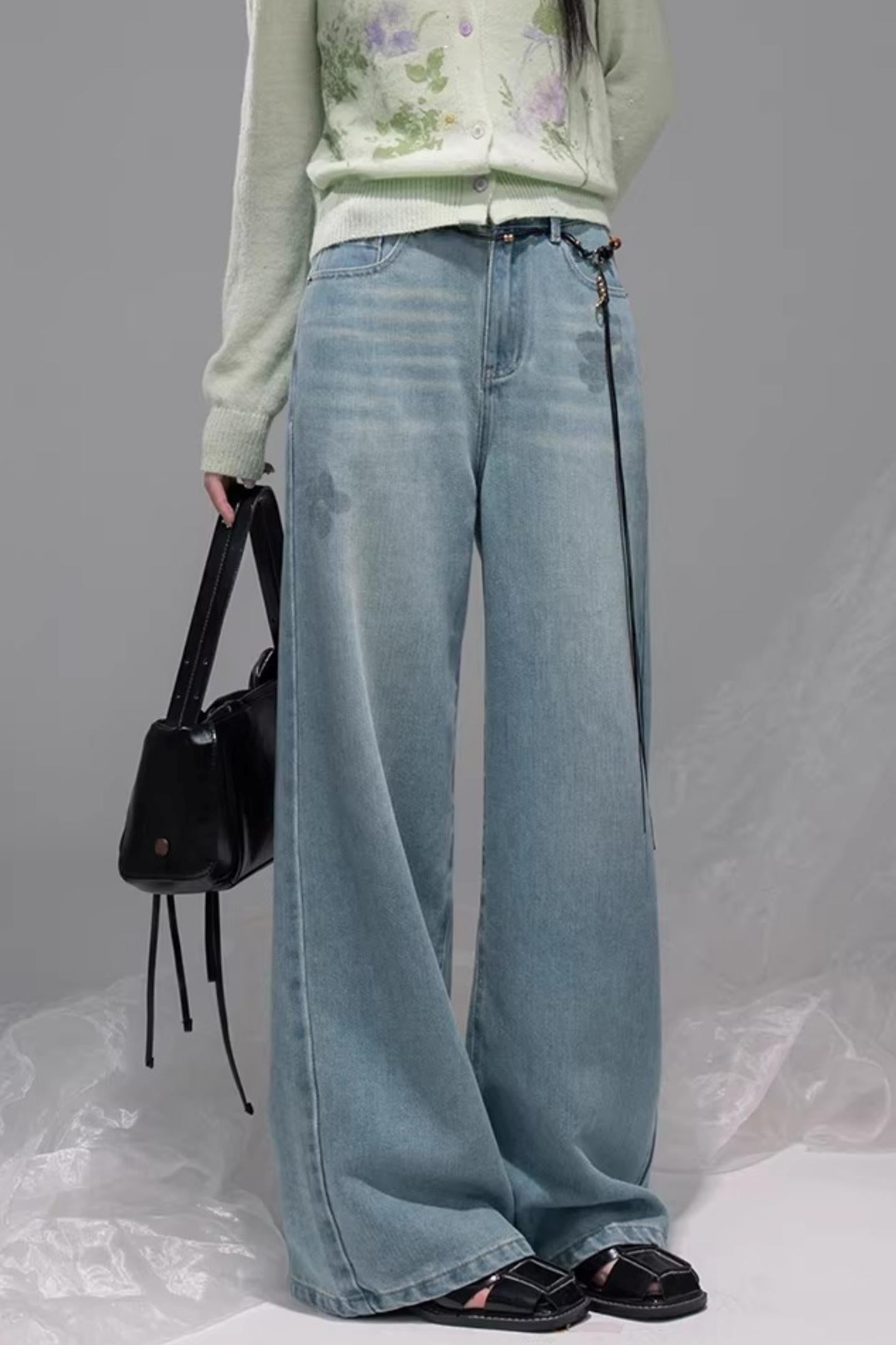 Meersalzblaue Lyocell-Jeans