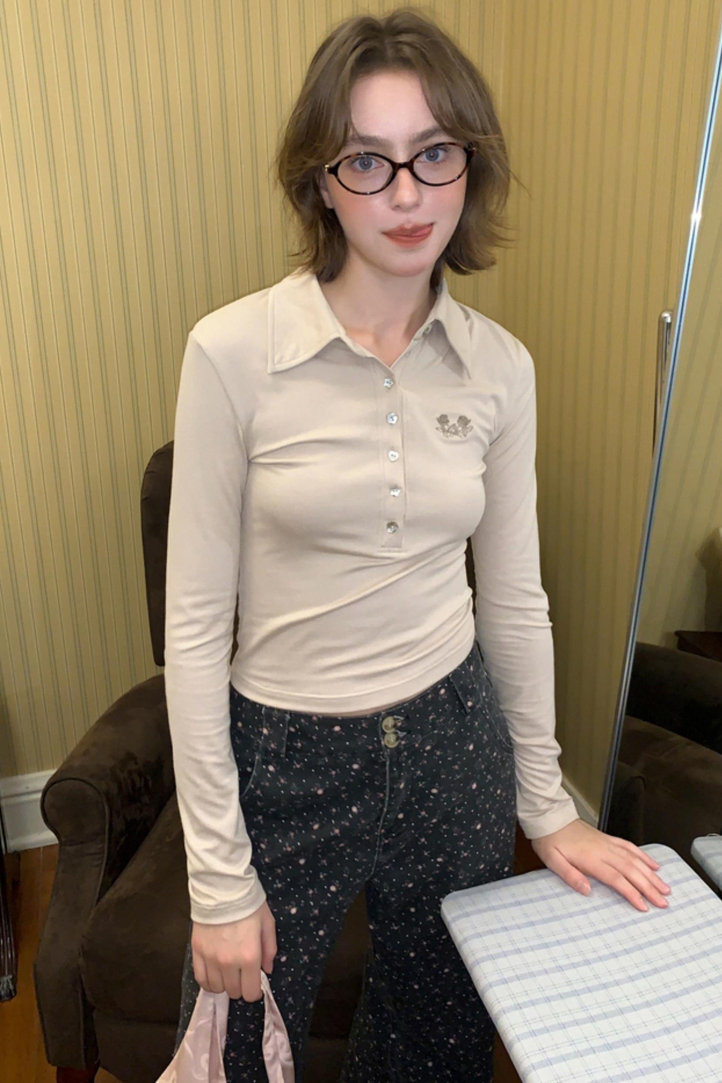 Wave Embroidered Polo Tee