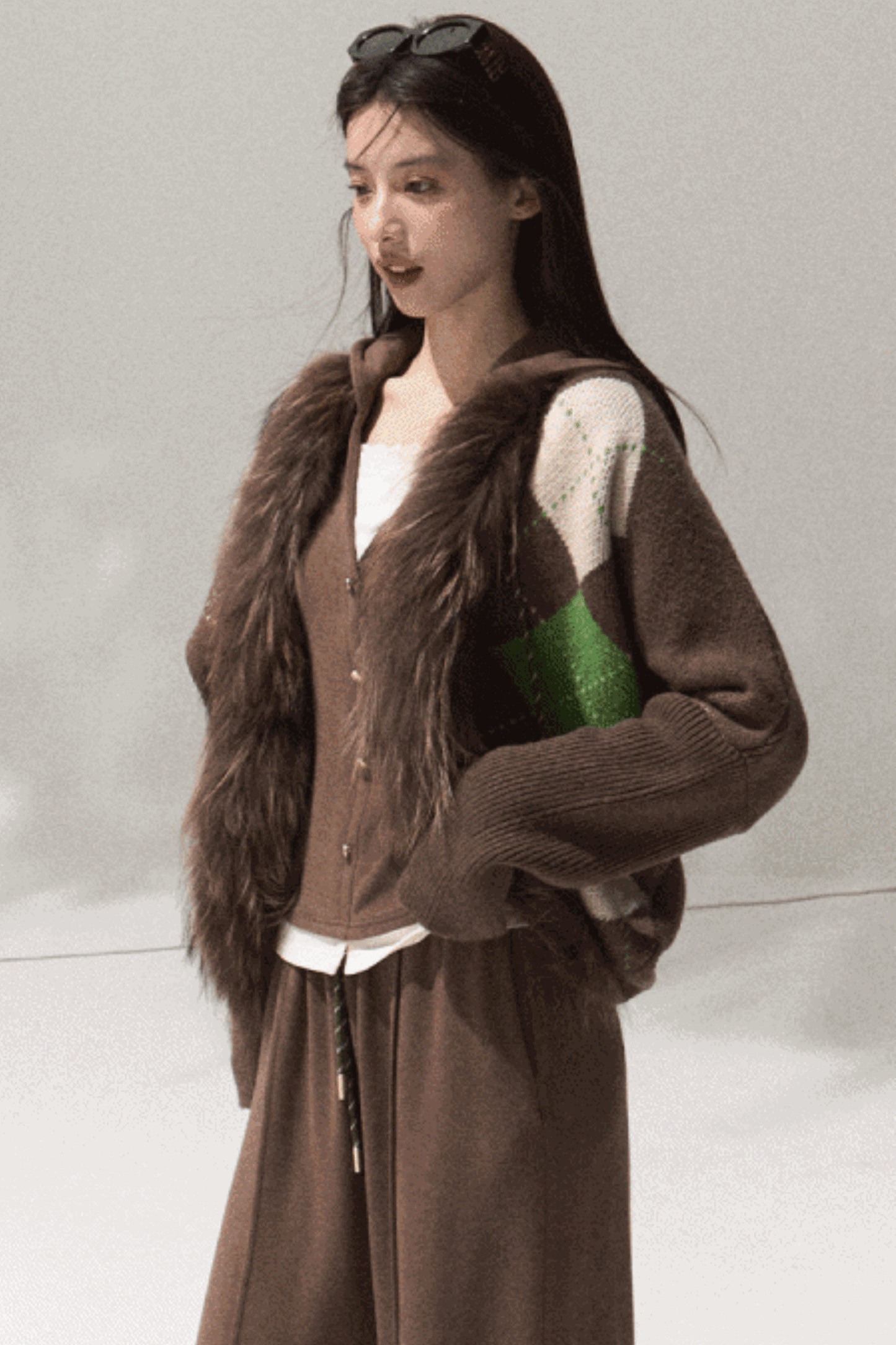 Tears Knit Top & Wide-Leg Pants Set-Up