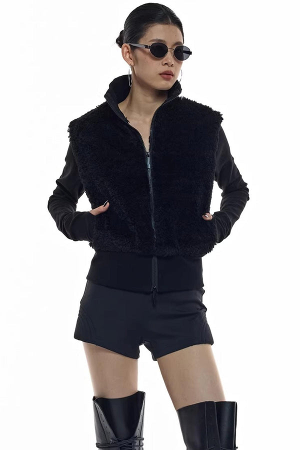 Patchwork Fur Vest Jacket