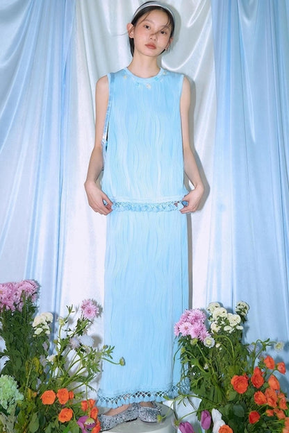 Blues Beach Fringed Vest Set-Up