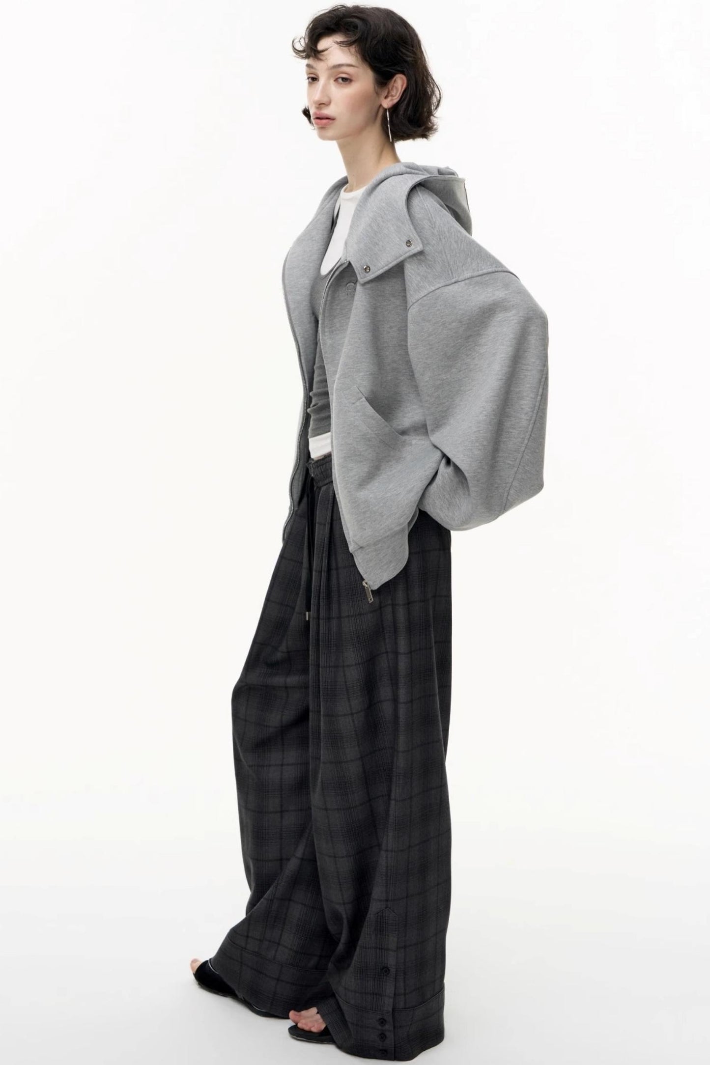 Casual Large Zip Hooded Cardigan