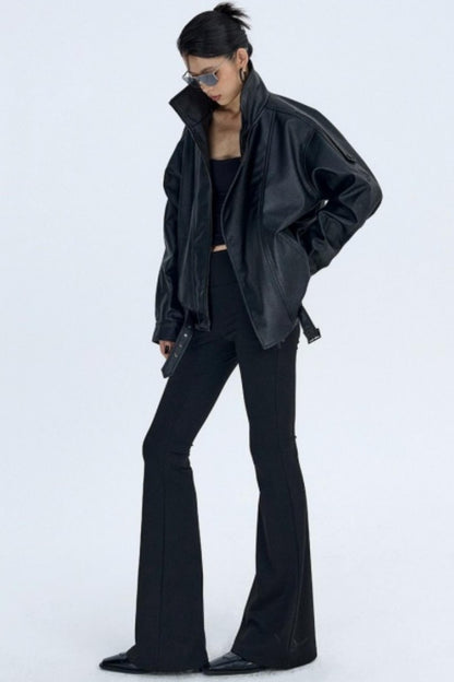 Black Fleece Flared Pants