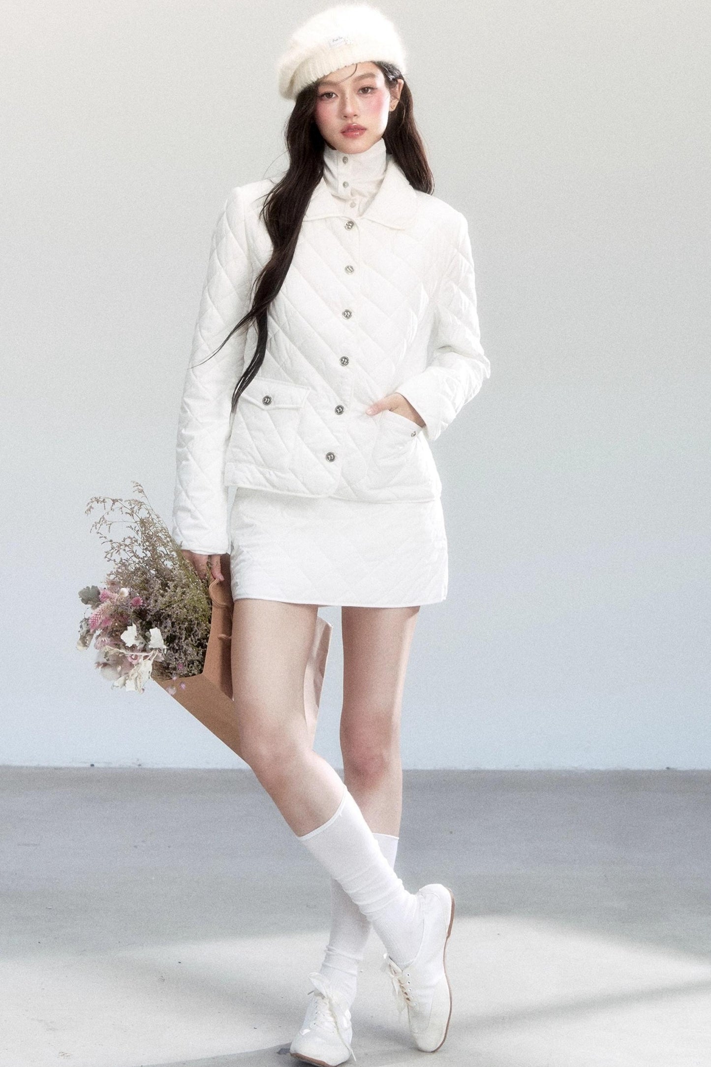 Diamond Plaid Cotton Suit Coat Set-Up