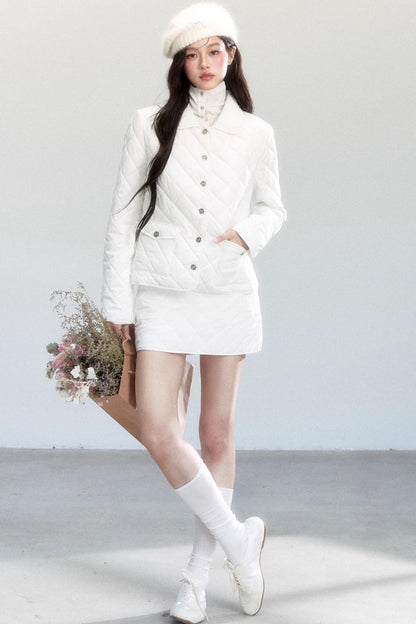 Diamond Plaid Cotton Suit Coat Set-Up