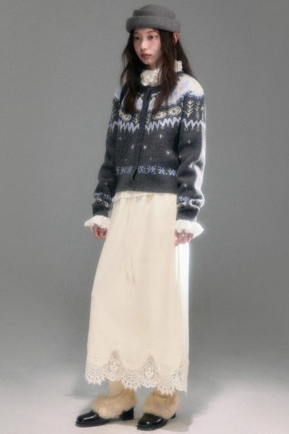 Snowflake Jacquard Cardigan Set-Up