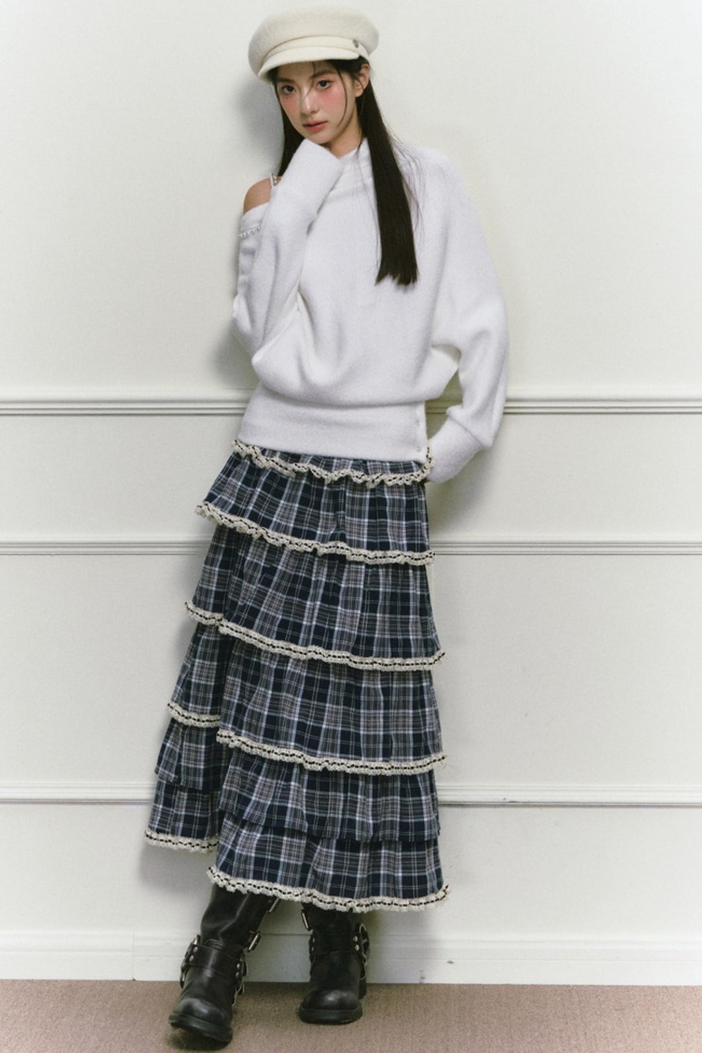 White Foaminck Slouch Sweater