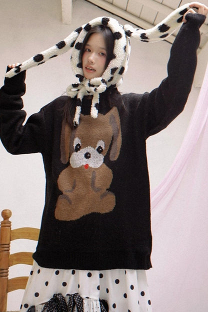 Happy Polka Dot Rabbit Ears Bow Hat