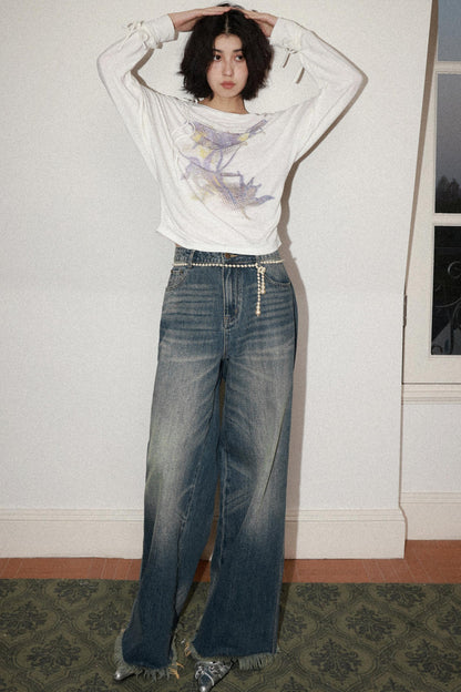 Vintage Whiskered Denim Pants