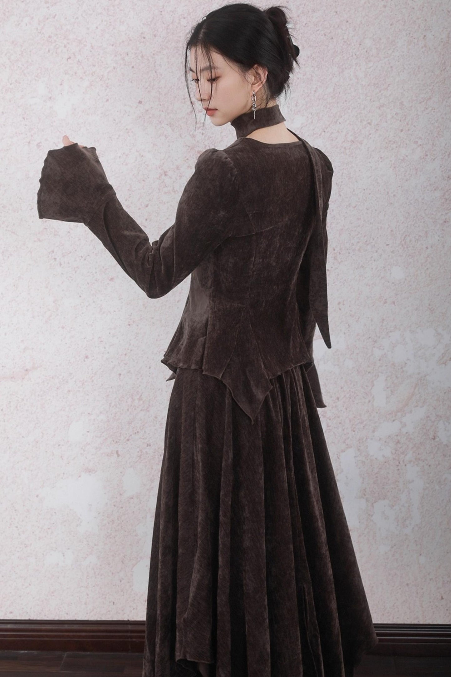 Winter Velvet Top Skirt Set-Up