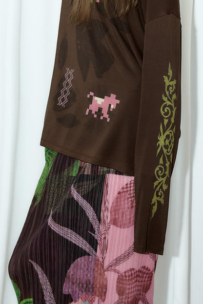 Pleated Retro Wave Skirt