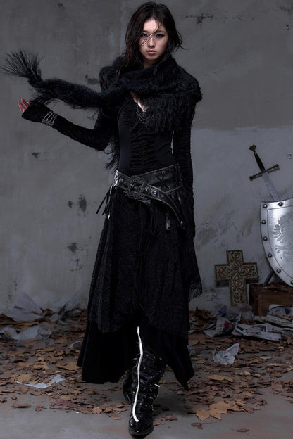 Vintage Fringe Triangle Scarf