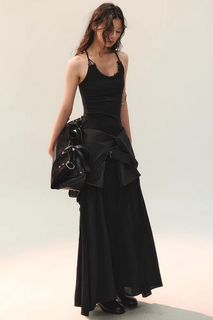 Ink Tone Belted Dress