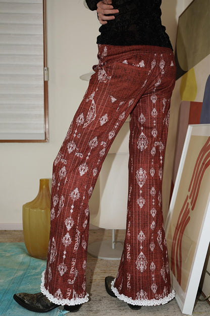 Western Lace Flare Pants