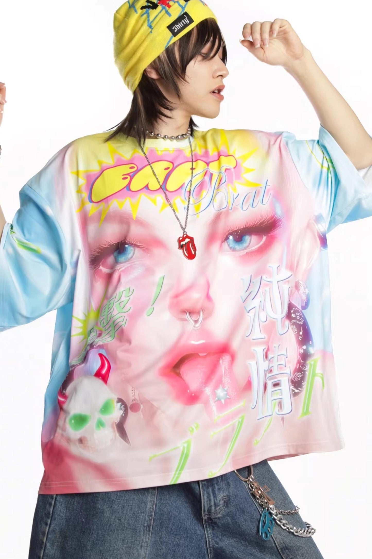Dopamine Print Oversized T-Shirt