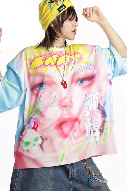 Dopamine Print Oversized T-Shirt