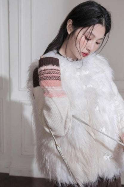 Simulated Texture Fur Vest