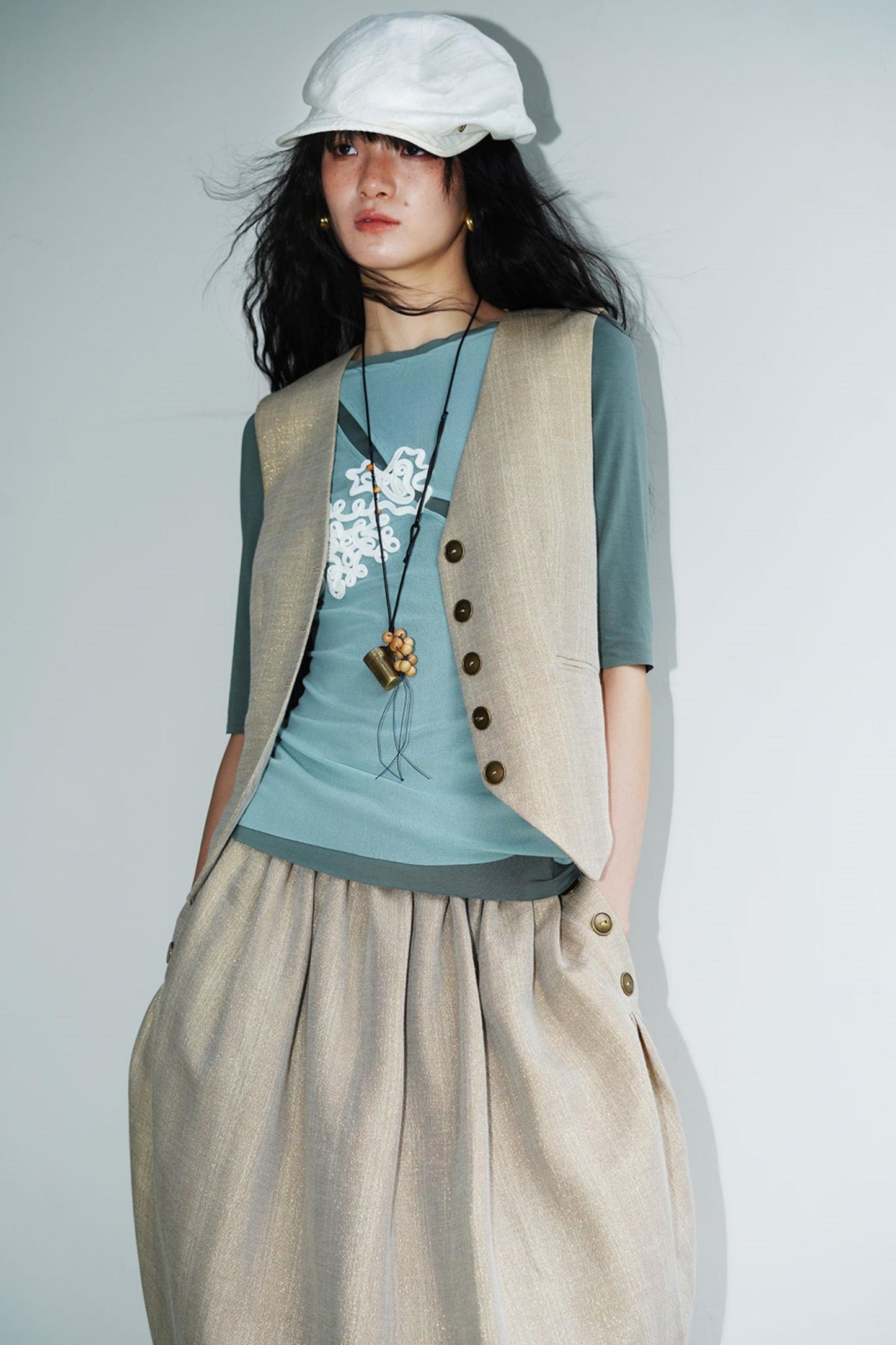 Jacquard Color-Blocked Slim-Fit Top