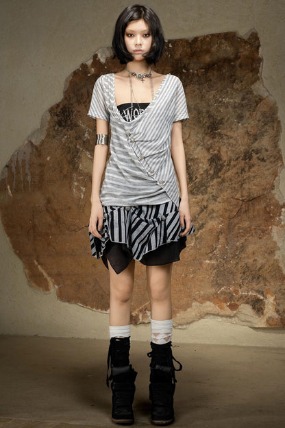 Sexy Retro Striped Skirt