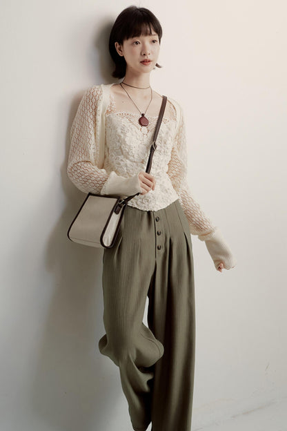 Cream Jacquard Cardigan