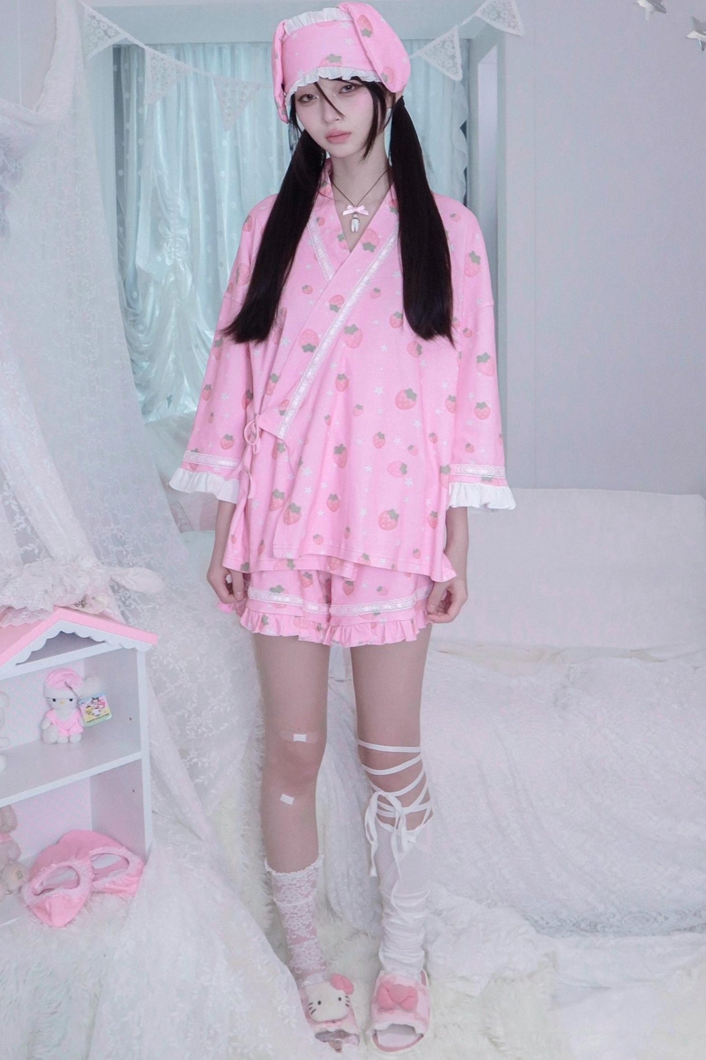 Soft Strawberry Star Pajamas Set-Up