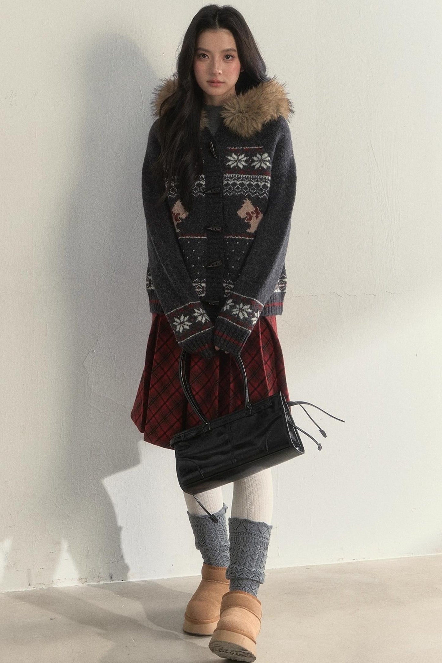 Retro Fair Isle Knitted Sweater Set-Up