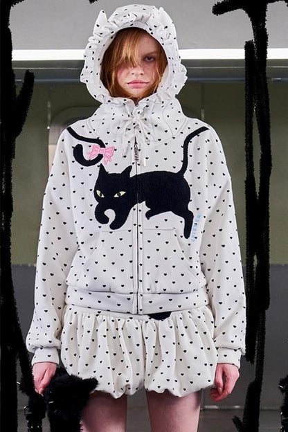 Love Polka Dot Cat Ear Jacket