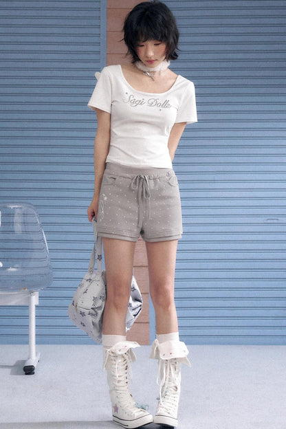 Playful Polka Dot Peplum Shorts