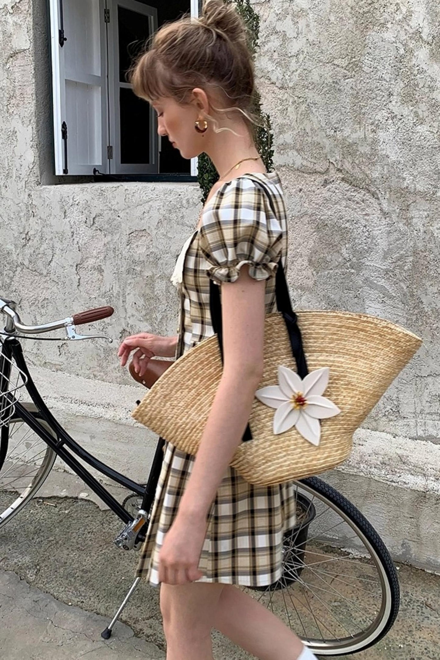 Moon Flower Vintage Yellow A-Line Dress