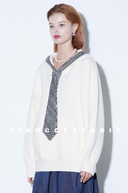 Herringbone Hooded Winter Top