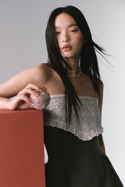 Textured Lace Panel Dress