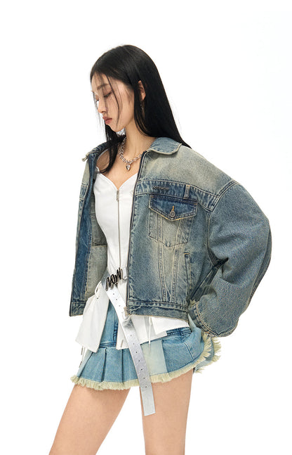 Oversized Washed Denim Jacket