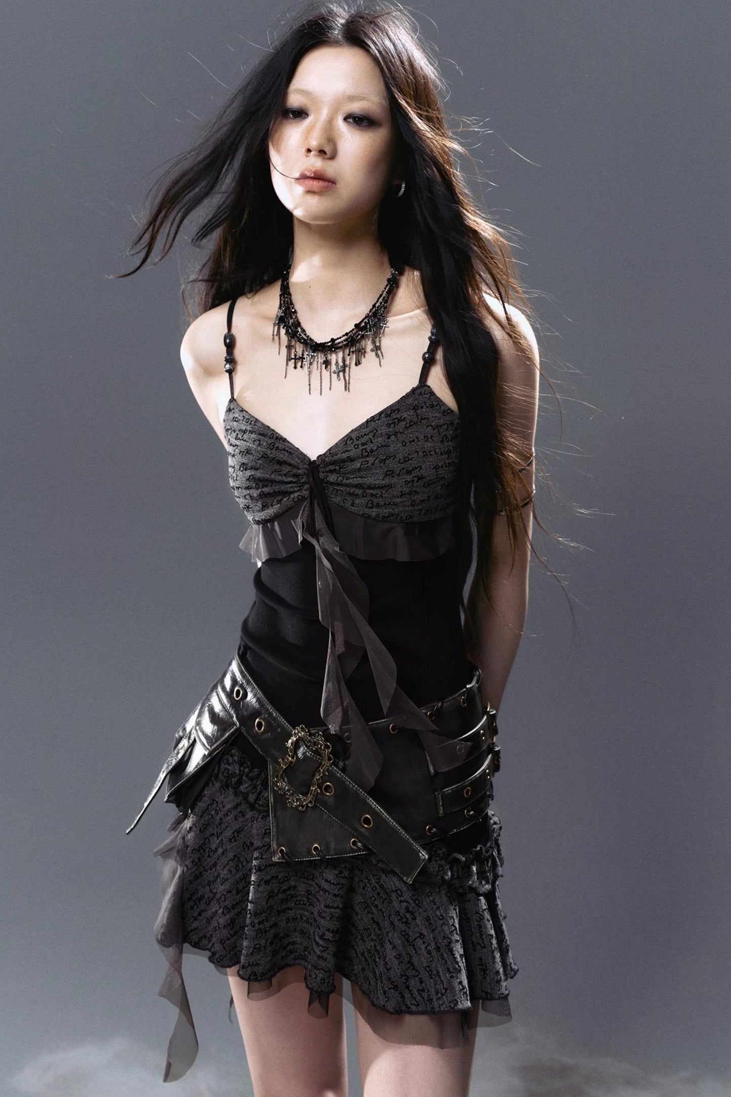 Mystic Pleated Ruffle Dress