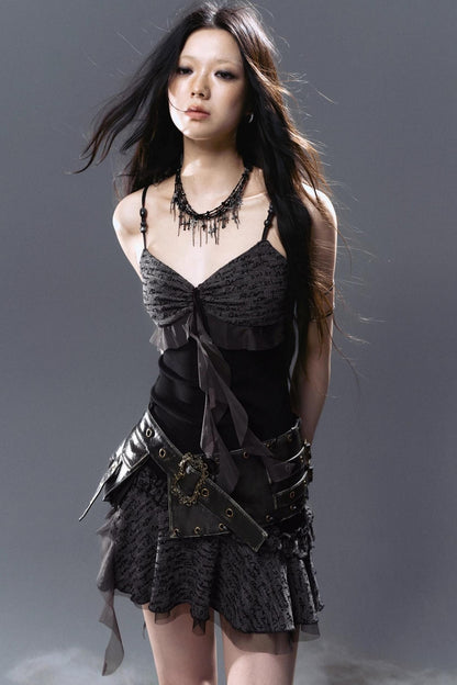 Mystic Pleated Ruffle Dress