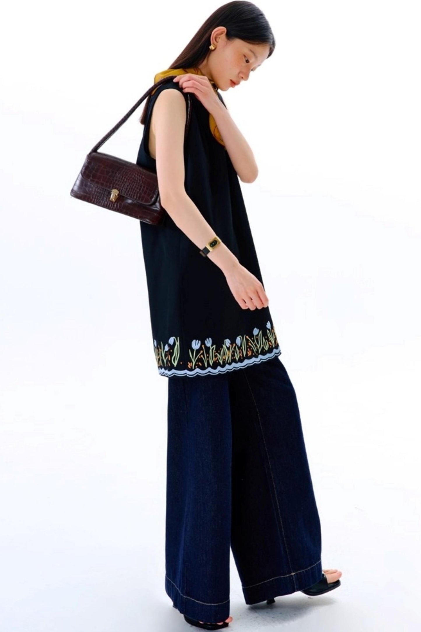 Original Tulip Embroidered Vest Dress