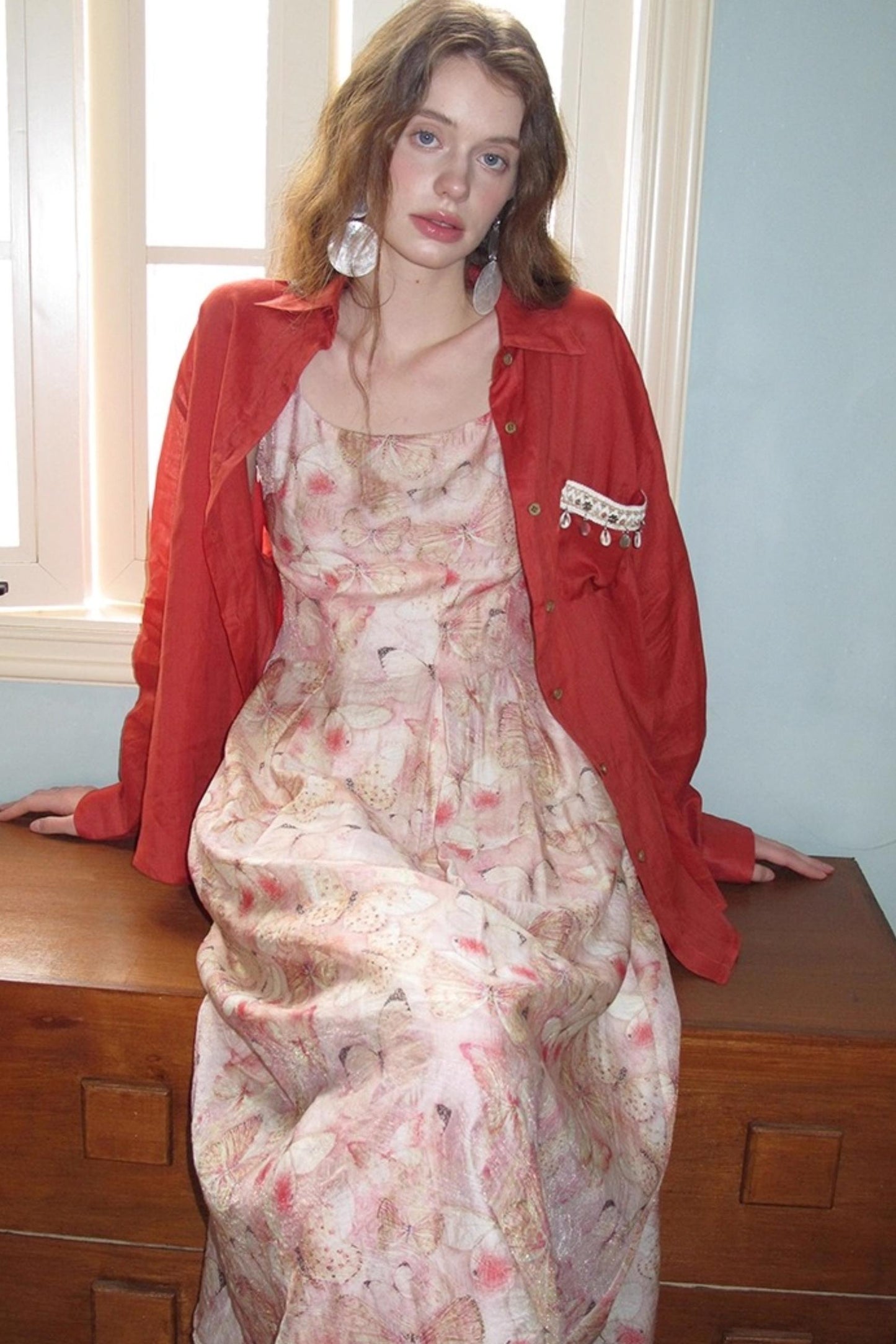 Slim Butterfly Sheer French Dress