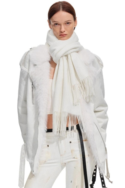 Classic Fringe Wool Shawl