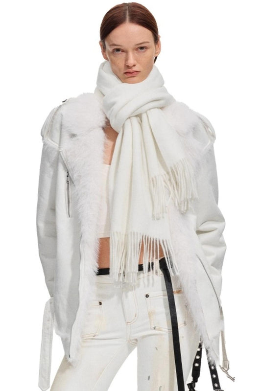 Classic Fringe Wool Shawl