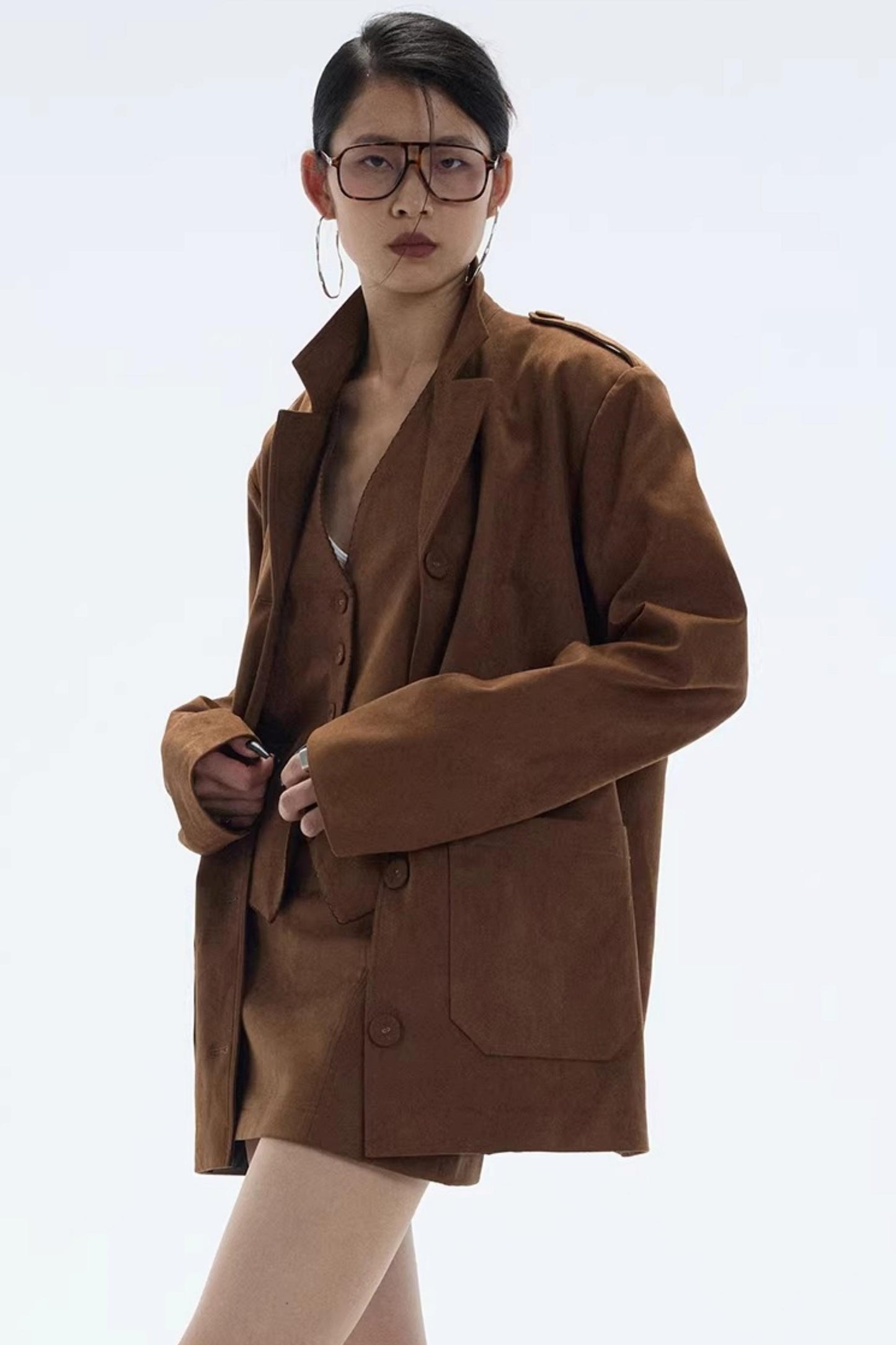 Hazelnut Suede Mini Skirt