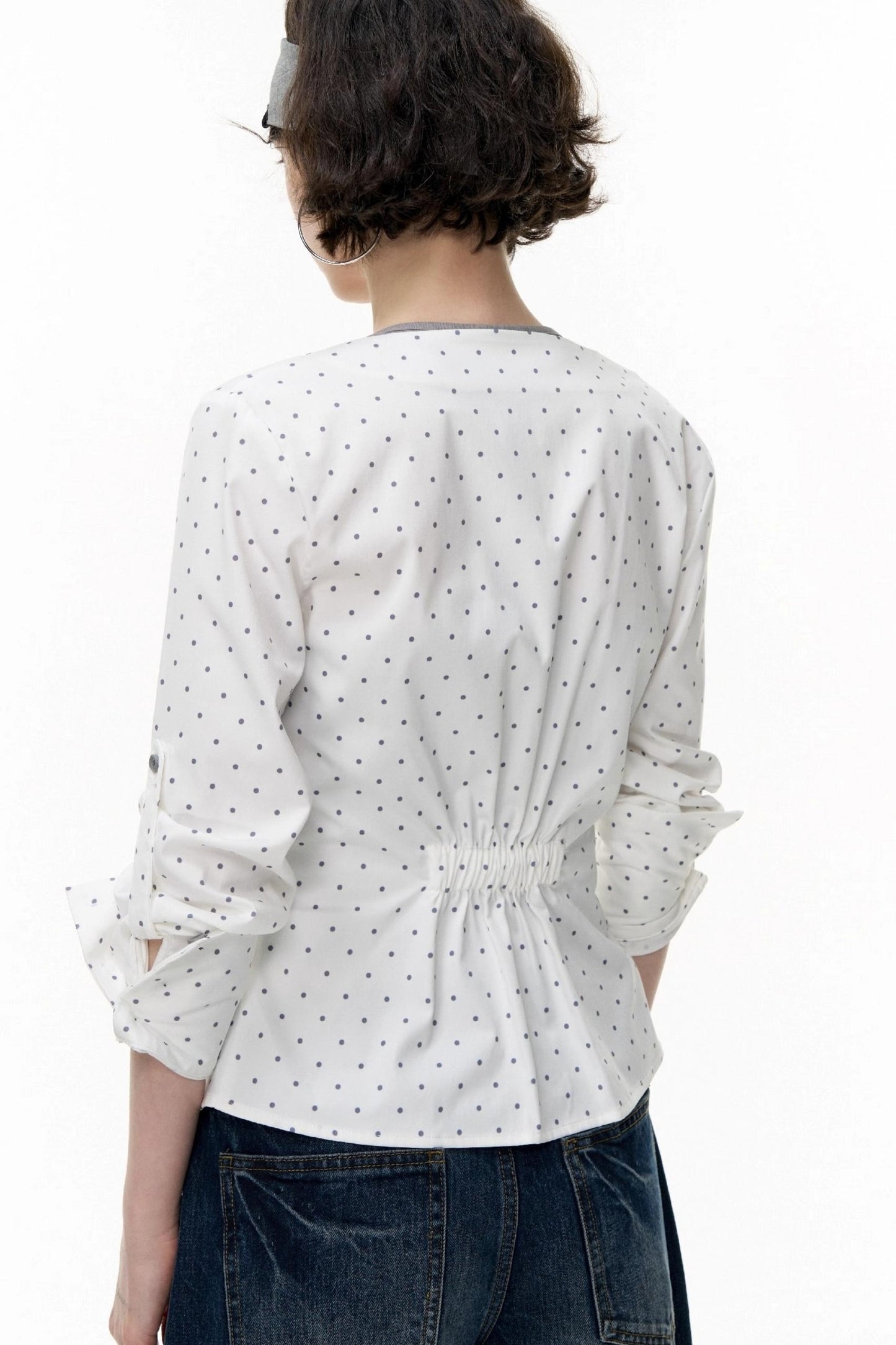 Retro Polka Dot Long Sleeve Shirt