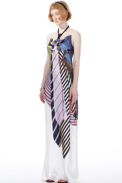 Printed Halter Swing Dress