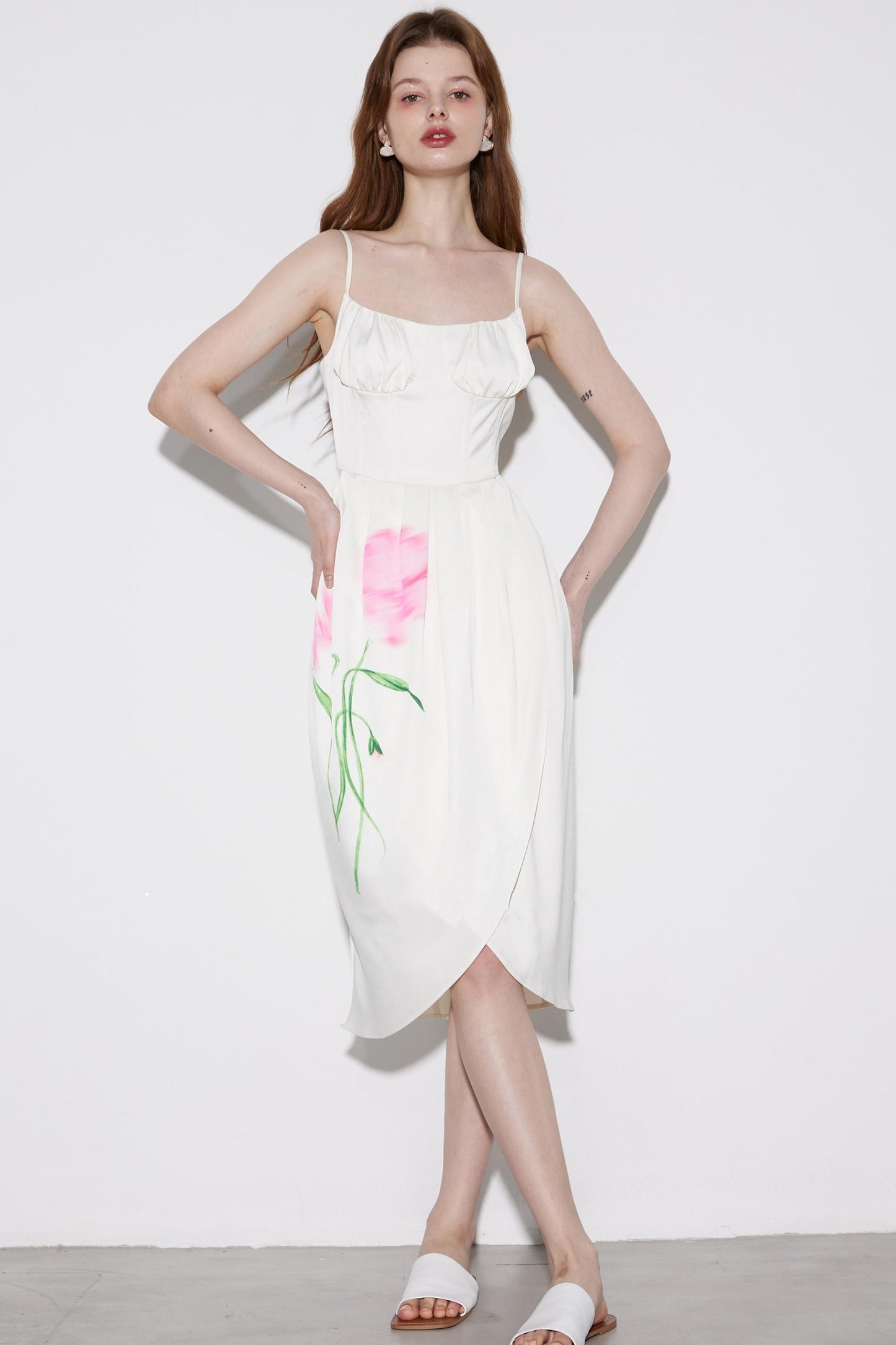 Summer Pink Shadow Midi Dress