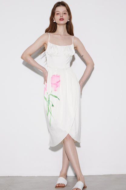 Summer Pink Shadow Midi Dress