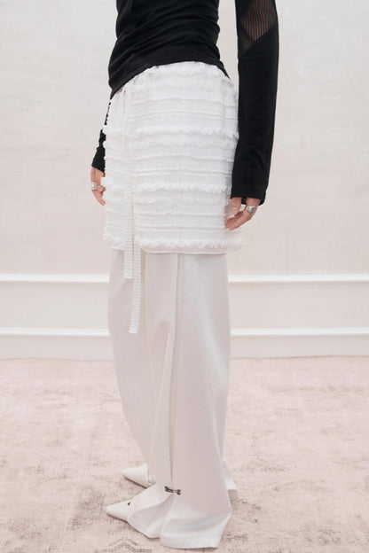 Layered Tuck Wide Pants