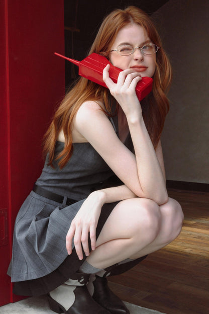 Vintage Gray V-Neck Layered Dress