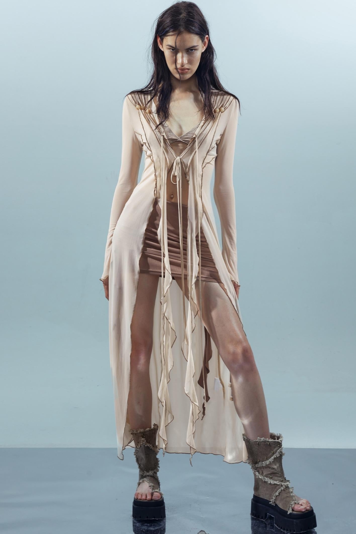 Dreams Beaded Mesh Cardigan